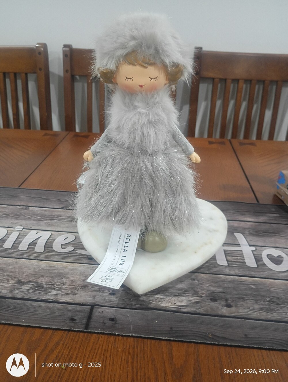 Bella Luxx Silver-Gray Faux Fur Winter Doll Accent